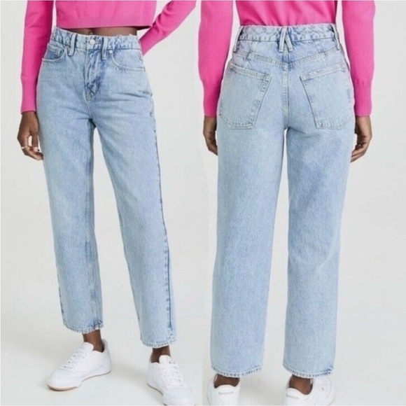 Good American Good Heritage Blue 951 Straight Legs 90s Cropped Jeans Womens 18 - Picture 1 of 8